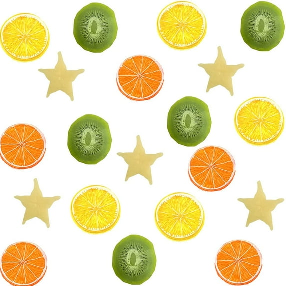 20 PCS Artificial Apple Assorted Colors Slices Decoration Faux Realistic Watermelon Block Vegetable Ornament Lifelike Pineapple Fruit Model Display Home Kitchen Table Office