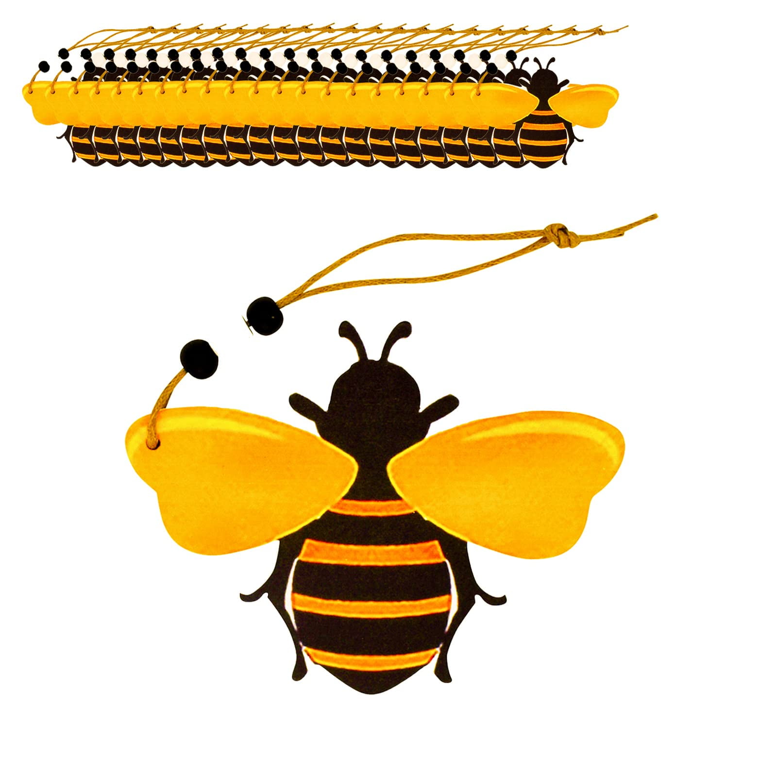 20 PCS Bee Ornaments OIF8 Wooden Bumble Bees Cutouts Decorations for
