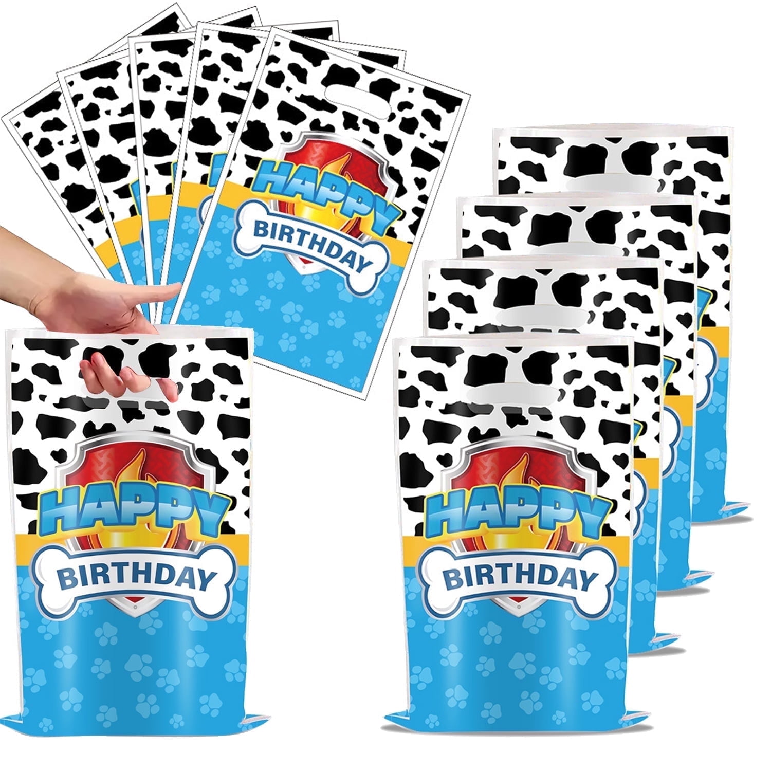 20 PCS Birthday Party Gift Bags Dog Party Bags Paw Patrol Gift Bags Paw Favor Bags Dog Theme Goodie Bags