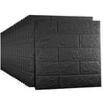 thumbnail image 1 of 20 PCS Black 3D Sound Proof Foam Panels for Walls, 29 sq.feet Coverage Printable Wallpaper Sticker with Self-Adhesive Waterproof Brick PE Foam Wall Paper Peel and Stick Modern for Interior Room Decor, 1 of 6