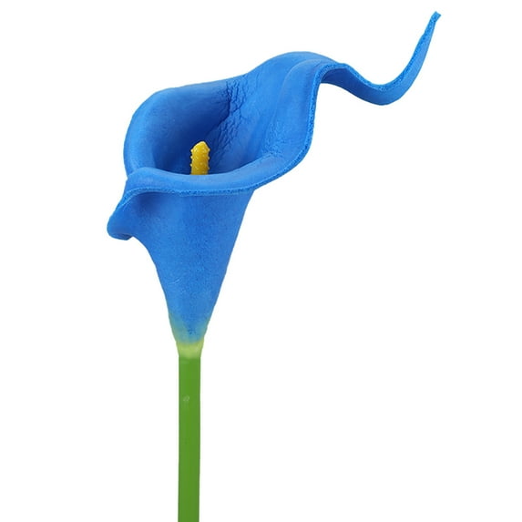 20 PCS Calla Lily Simulation Flower Bridal Wedding Bouquet Real Touch Artificial Flowers Home Decoration Photography Props Blue