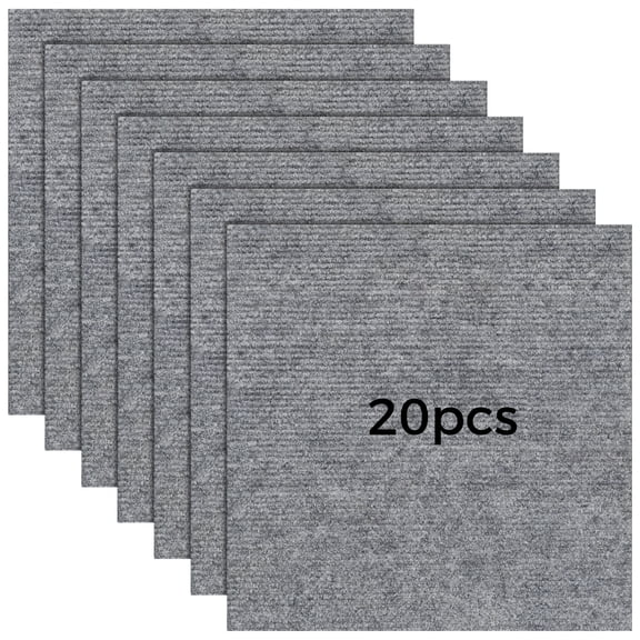 20 PCS Carpet Tiles Peel and Stick, 12 x 12 Inches Non-Slip Self-Adhesive Floor Squares Carpet Tiles for Living Room Bedroom, Easy to Install, Waterproof, Scratch-Resistant Rug for Pet-Friendly Homes