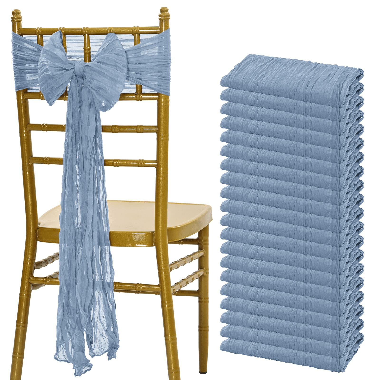 Dusty blue chair covers sale