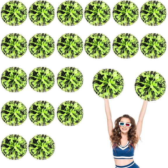 20 PCS Cheerleading Poms, 13.8inch Sports Dance for Sports Team Spirit Cheering with Finger Rings