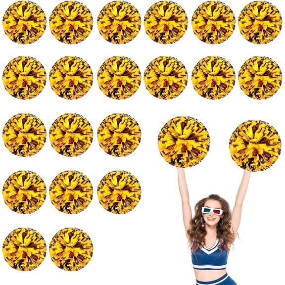 20 PCS Cheerleading Poms, 13.8inch Sports Dance for Sports Team Spirit Cheering with Finger Rings