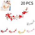 thumbnail image 1 of 20 PCS Cherry Blossom Iron Patch, Iron On Blossom Plum Applique Patch Embroidery Flower Vines, Appliques DIY Trim for Jeans Garment Cos, for Hats, Shirts, Shoes, Jeans, Bags, Red, 1 of 9