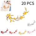 thumbnail image 1 of 20 PCS Cherry Blossom Iron Patch, Iron On Blossom Plum Applique Patch Embroidery Flower Vines, Appliques DIY Trim for Jeans Garment Cos, for Hats, Shirts, Shoes, Jeans, Bags, Yellow, 1 of 9