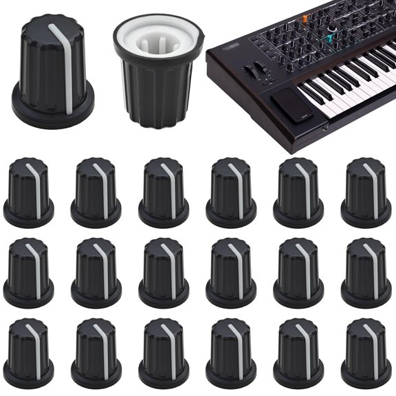 20 PCS D Type Plastic Potentiometer Knobs for Mixer Guitar Speaker DJ Controller