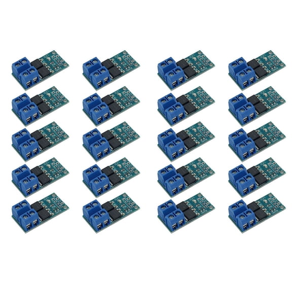 20 PCS DC 5V-36V 15A(Max 30A) 400W Dual High-Power MOSFET Trigger Switch Drive Module 0-20KHz PWM Adjustment Electronic,20 x Trigger Switch Drive Module,Blue