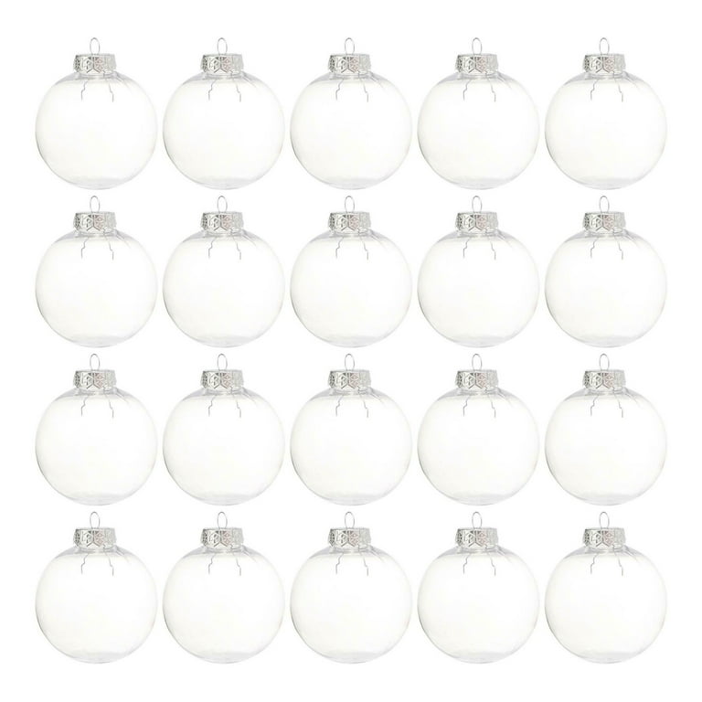 20pcs Clear Plastic Fillable Ornaments Ball for Christmas Tree