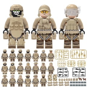 20 PCS Desert Special Operations Force Building Blocks Toy Set Featuring Elite Warrior Minifigures