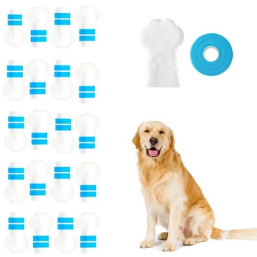 20pcs Disposable Dog Booties, Paw Protectors Boot With Self-Adhesive Bandage Puppy Feet Covers Paw Protection For Cats Foot Paw Wound Recovery Pet Shoes Supplies Accessories For 7.5-15kg Dogs