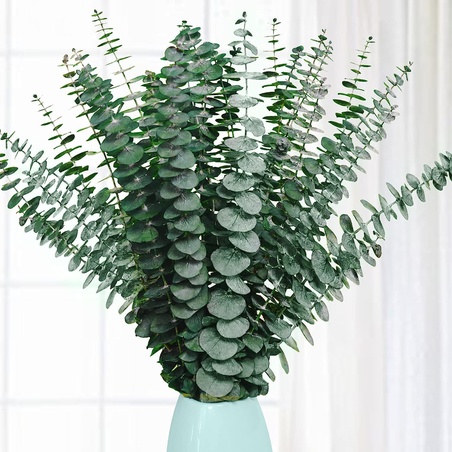 20 PCS Dried Eucalyptus Stems for Shower - 17" Dried Plant for Eucalyptus for Shower, Fresh Eucalyptus Branches Leaves Greenery Hanging, Flowers Arrangement, Home Wedding Decor Home Spa,Green
