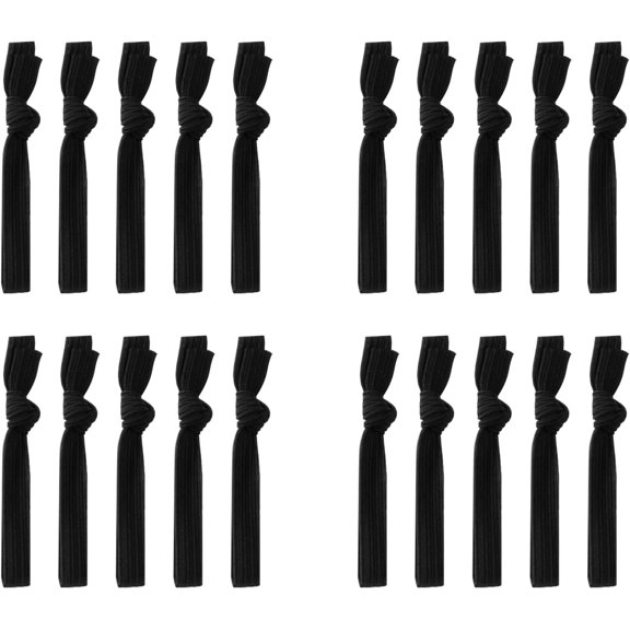 20 PCS Elastic Hair Bands Men, Elastic Hair Ties For Men, No Crease Ponytail Holder, Black Knotted Hair Ties for Guys Perfect Hair Ties For Men