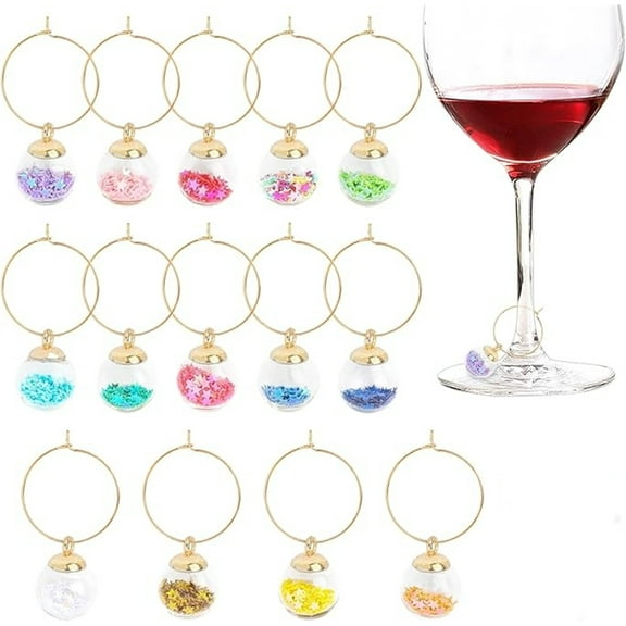 20 PCS Empty Wine Tags,Glass Markers Drink Charms Wine Glass Tags,Multi-color Wine Tasting Party Favors Decorations for Wedding,Birthday Decorations
