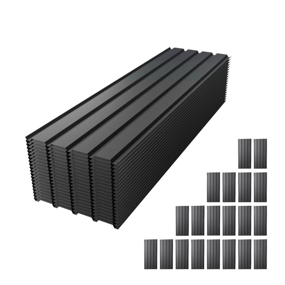 20 PCS Galvanized Metal Roof Panels 61IN Waterproof for Sheds Patio Garages, Gray