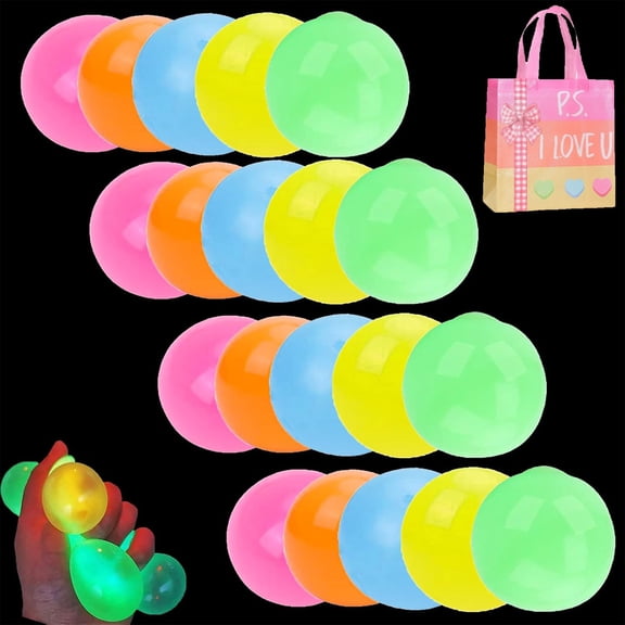 20 PCS Glow in The Dark Sticky Balls - Stress Relief Ceiling Balls Relax Sensory Toys for Teens & Adults Z