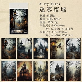 20 PCS Gothic Forest Stickers - Moonlight Fantasia Series, Dark Gothic Style DIY Collage Paper for Journals