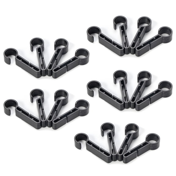 20 PCS Helmet Clips Attachment Head Light Clamps Black Set Headlamp Hard hat Safety Cap Hook Outdoor Tools