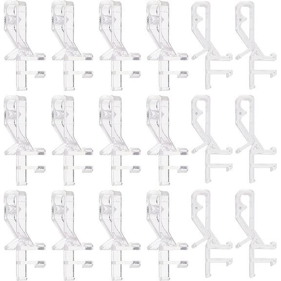 20 PCS Hidden Channel Valance Clips Window Blinds Hidden Clip Clear Plastic Universal Valance Clip with a 89mm Arc-Shaped Slat 1set
