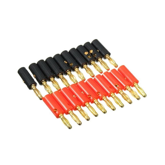 20 PCS Horn Audio Speaker Plugs Black Red Banana Plugs 4mm Gold Plated Speaker Banana Connector Compatible with up to 3mm Diameter of Speaker Cable
