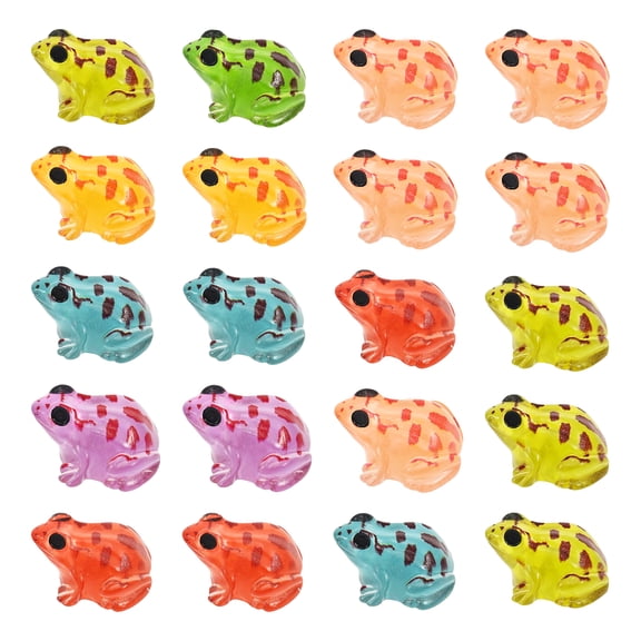 20 PCS Luminous Mini Resin Frog Random Color Tiny Frog Glow in The Dark Miniature Figurine DIY Terrarium Craft Ornament Accessory for Terrarium Moss Landscape Garden Dollhouse