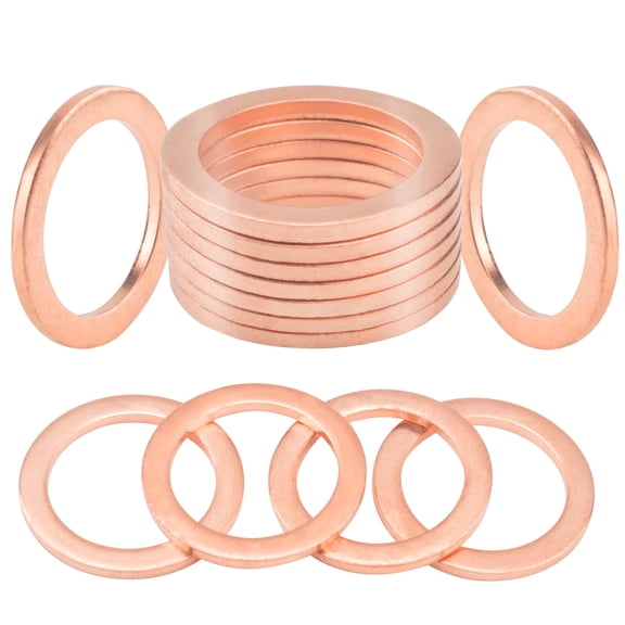 20 PCS M12*1.75 Oil Drain Plug Gasket, Crush Washer Oil Drain Plug Red Copper Compression Washer is Universal For Most Buick, Cadillac, Ford, Land Rover, Volvo.12*22