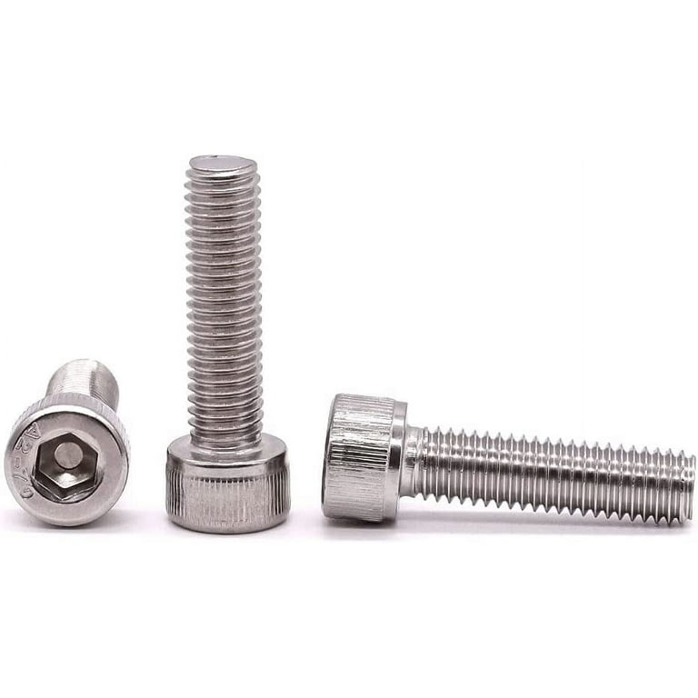 304 Stainless Steel Button Head Socket Cap Screws - 1/4-20 X 3 Inch, Allen Hex Drive, Bright Finish - Pack Of 30