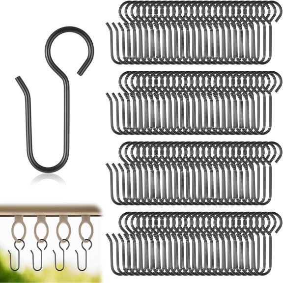 20 PCS Metal Curtain Track Hooks - Durable Wire Hooks for Ceiling Track Suspension, Compatible with Most Curtain Track Systems, Secure Hold for Home Decor