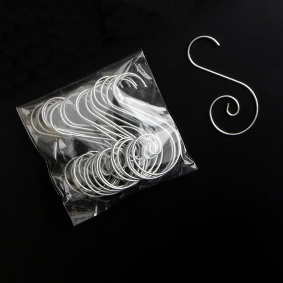 20 PCS Metal Ornament Hooks - 2" x 1" Decorative Wire Hangers for Christmas Tree Decorations, Party Decor, Floral Arrangements - Sturdy Metal Hooks for Secure Hanging