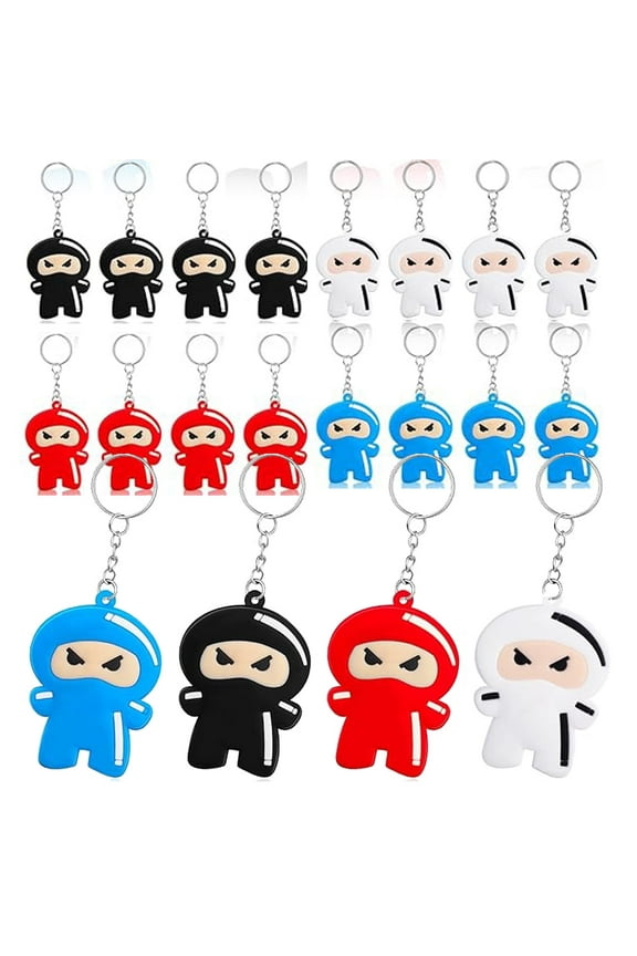 20 PCS Ninja Keychains Ninja Keyrings Samurai Keychains Warrior Figurine Keychain Ninja Theme Birthday Party Supplies