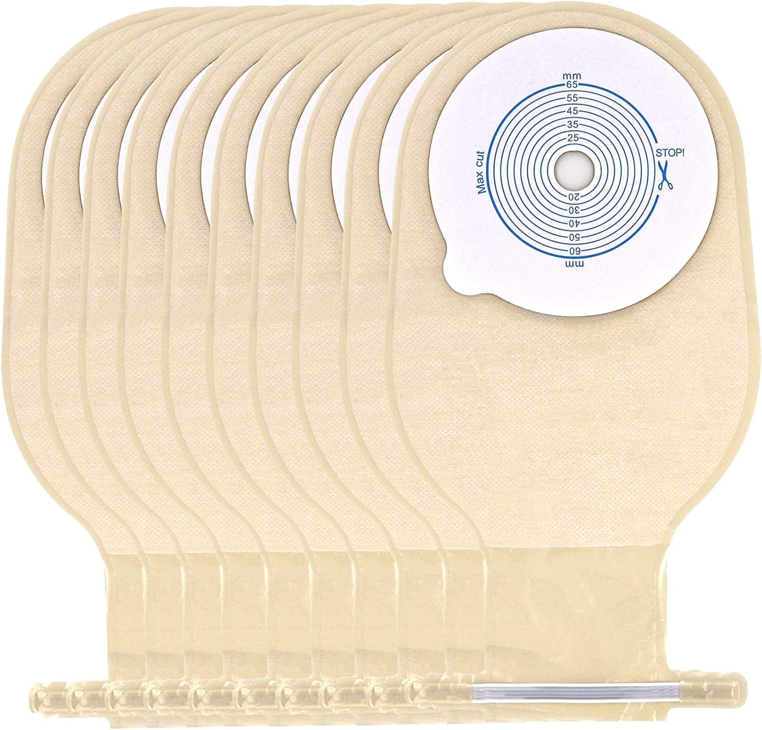 YEYSXSY 20PCS Colostomy Bags Ostomy Supplies , One Piece Ostomy Drainable Pouches for Ileostomy Supplies, Cut to Fit 20-65mm