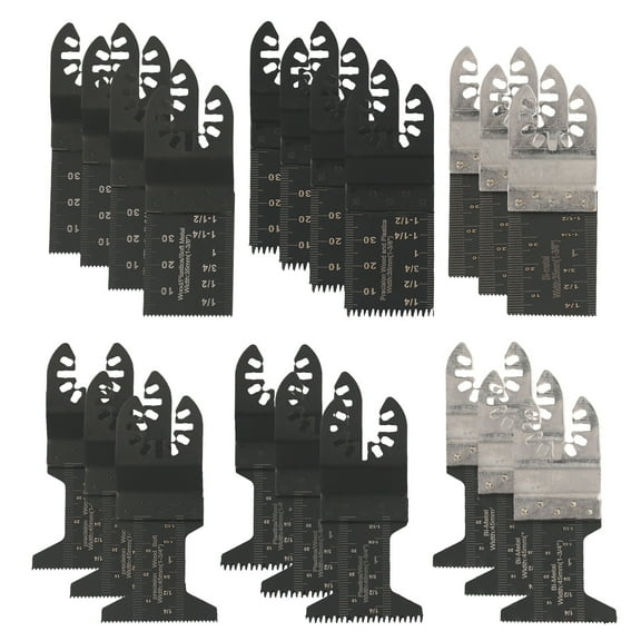 20 PCS Oscillating Saw Blade Set for Wood Metal Plastic Precisely Cutting Oscillating Multi Tool Quick Release Saw Blades for Most Kinds of Oscillating Tools
