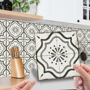 20 PCS Peel and Stick Floor Tile, 6"x6" Vinyl Moroccan Style Floor Tiles, Removable and Waterproof Flooring Tiles for Renters, Stick on Floor Tiles for Bathroom, Kitchen, Staircase