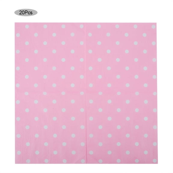 20 PCS Pink Dots Paper Napkins Party Napkins Tissues Tableware for Wedding Birthday Party