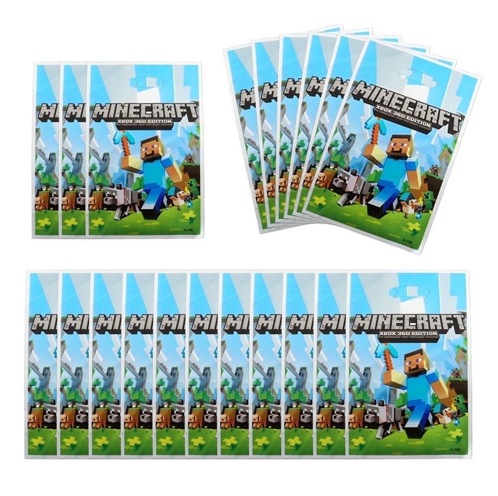 20 PCS Pixel Mining Gift Bag Pixel Style Gamer Party Supplies Bag Minecraft Gift Bag Minecraft Goodies Bag Flavors Bags Pixel Mining Treat Candy Bags
