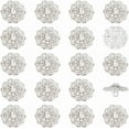 thumbnail image 1 of 20 PCS Rhinestone Buttons 0.7x0.4 inch Crystal Rhinestone Buttons with 2mm Hole Silver Alloy Shank Buttons for Garment Accessories Flower Shape Button for Clothes Bags Hats Decoration, 1 of 7