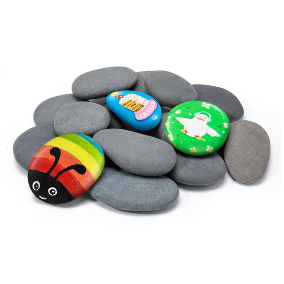 20 PCS Rocks for Painting, 1-2" Natural Flat DIY Painting Rocks, Smooth Stones for Crafts, Arts,Decoration, Kindness Rocks Garden Decoration