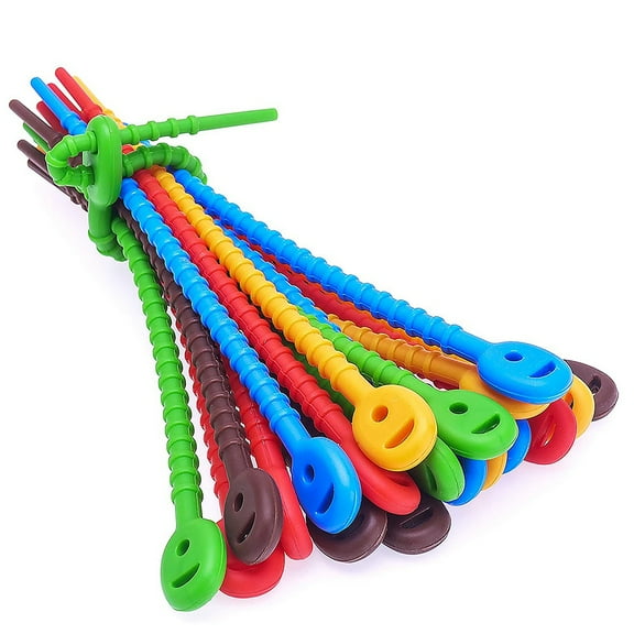 20 PCS Silicone Cable Ties, Zip Ties, Bag Seal Clips, , Bread Ties, Rubber Ties for Home Office