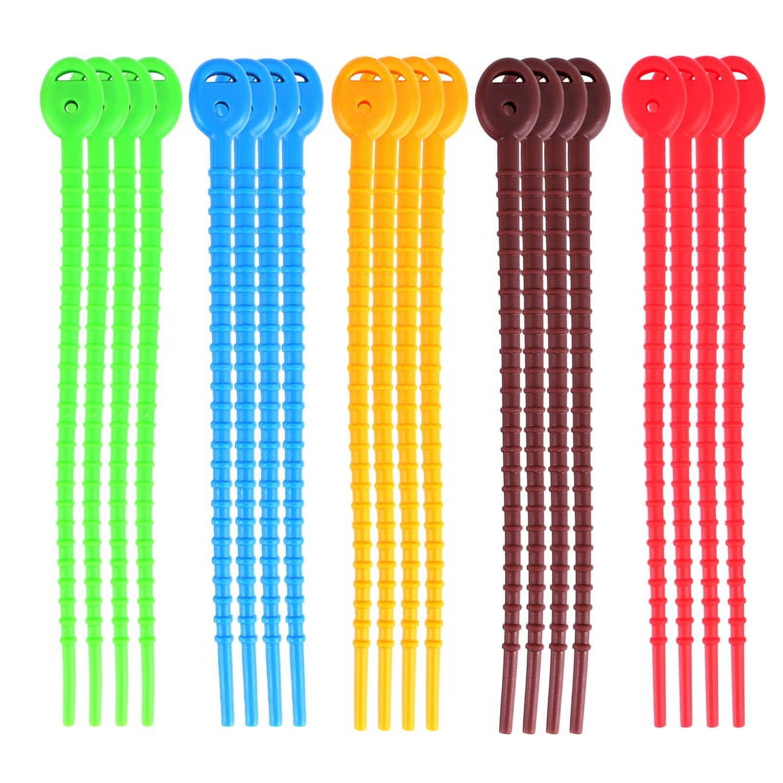 20 PCS Silicone ,Durable Zip Ties, Bag Seal Clips, , Bread Rubber Ties