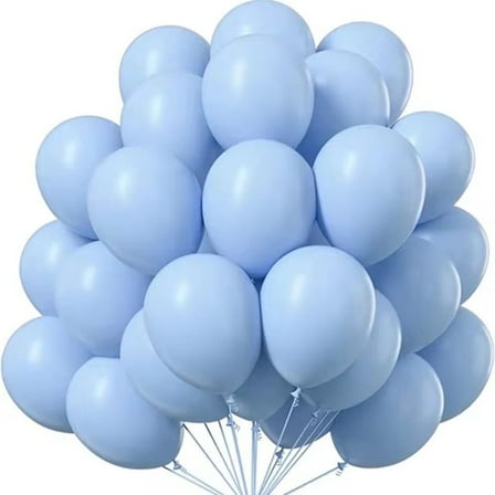 30 PCS Latex Sky Blue Balloons 12 Inch Happy Birthday Party Balloons Pastel Sky Blue Balloons