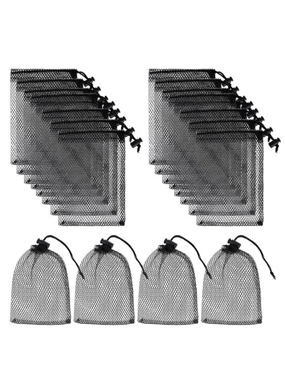 20 PCS Small Black Mesh Bags with Drawstring,Mini Net Sacks for Travel,Toiletries & Organizer Storage,6 x 4 inch