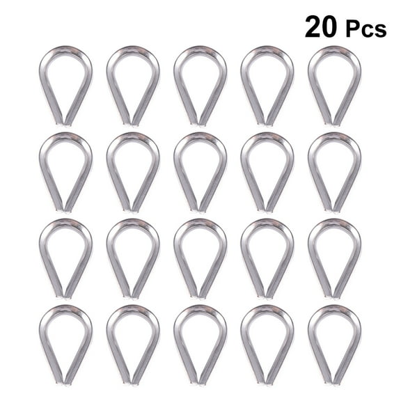 20 PCS Rope Thimble Wire Rope Clamps Accessory Wire Cable Thimble Wire Rope Cable Thimbles Stainless Steel Wire Thimble