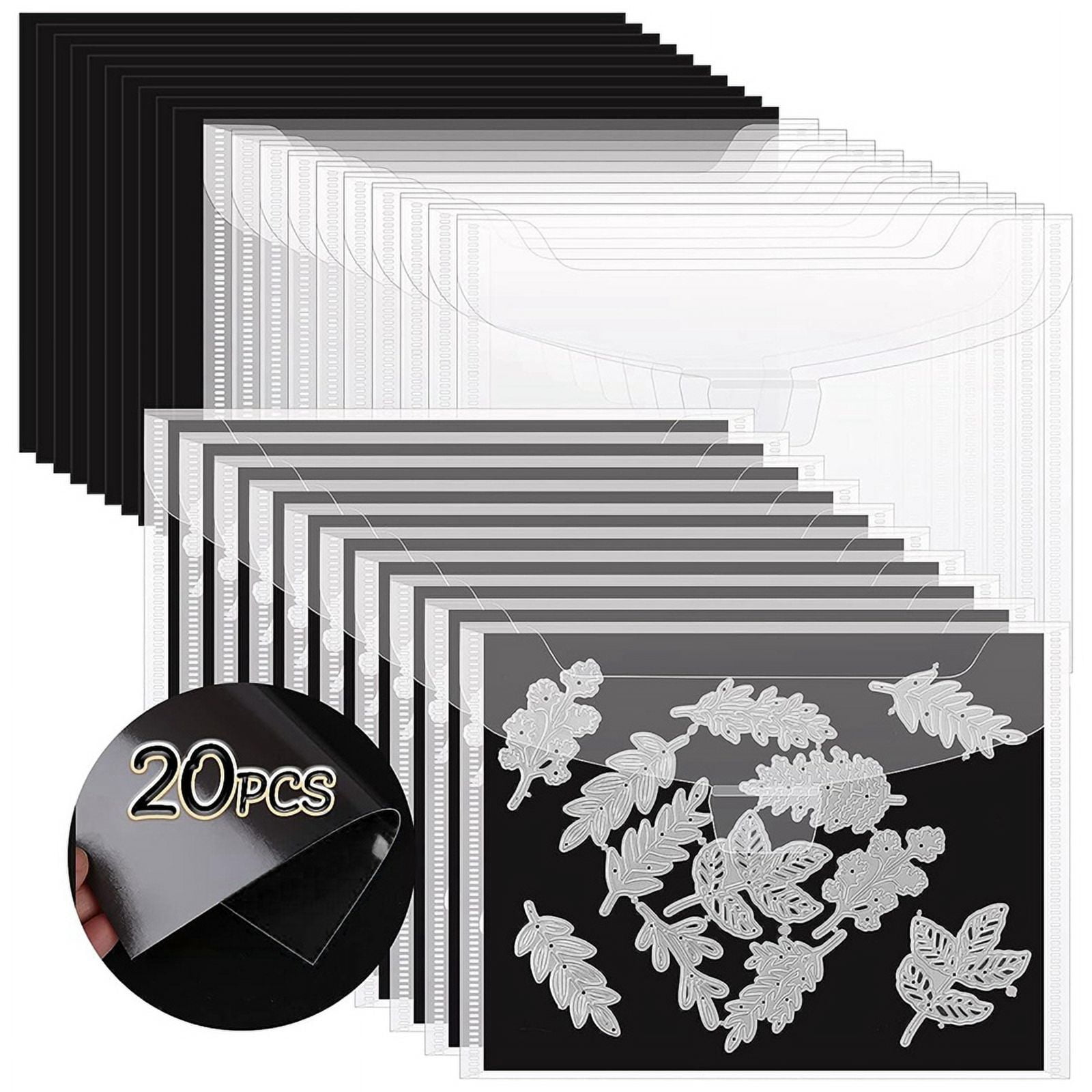 20 PCS Stamp and Die Storage Bag and Rubber Sheets,Die Storage Set for Storage Die