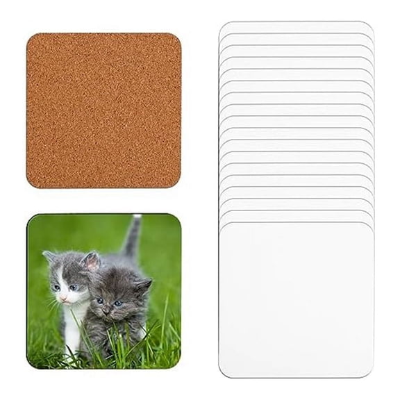 20 PCS Sublimation Coasters Blank MDF Cork Backed Heat Transfer Coasters for DIY Painting Art Crafts, 3.9 X 3.9 Inches