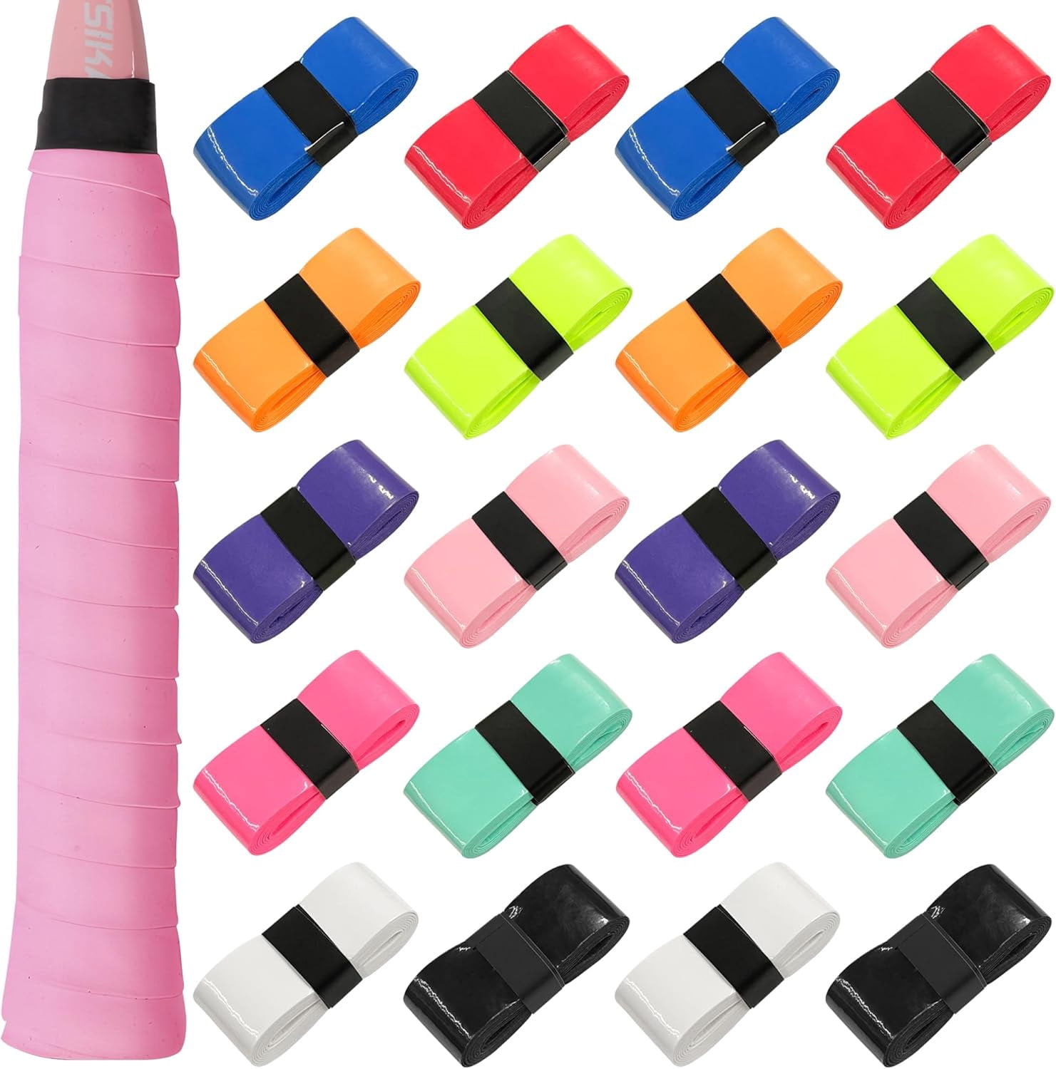 20 PCS Tennis Racket Grip Tape Badminton Racket Grip Tape for Tennis Badminton Squash Rackets