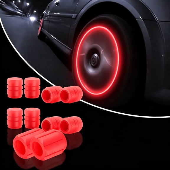 20 PCS Universal Fluorescent Tire Valve Caps, Luminous ABS Air Valve Covers for Car, Truck, SUV, Motorcycle and Bike Tires