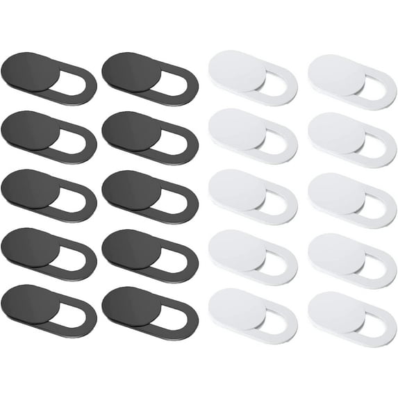 20 PCS Webcam Covers Webcam Cover Slide Phone Camera Cover for Laptop, MacBook, iPad, PC, Cell Phone Protect Your Privacy and Security (10 Black 10 White)