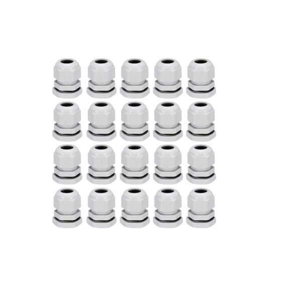 20 PCS White Nylon Cable Wire Gland IP68 PG9 Waterproof Connector
