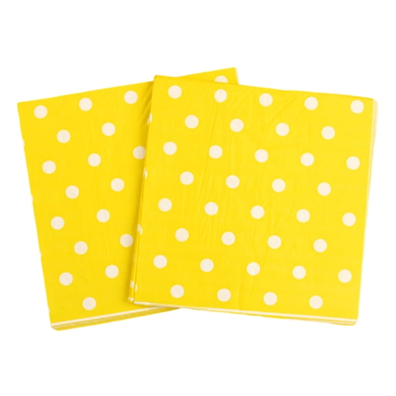 20 PCS Yellow Dots Paper Napkins Party Napkins Tissues Tableware for Wedding Birthday Party